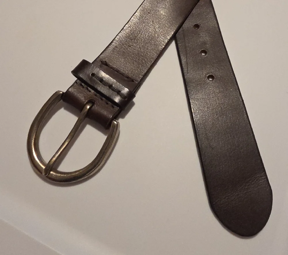 Aeropostale Black Leather Belt Silver Buckle